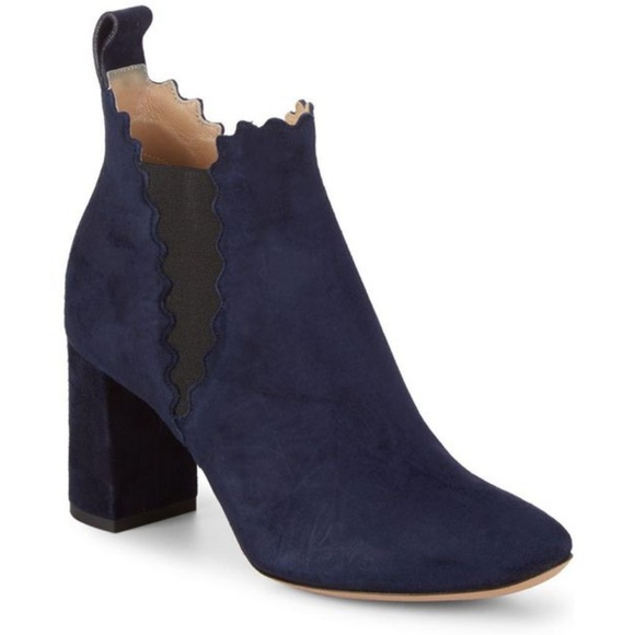 Chloe Shoes - Chloe Lauren Scalloped Suede Ankle Boot NWT 40.5